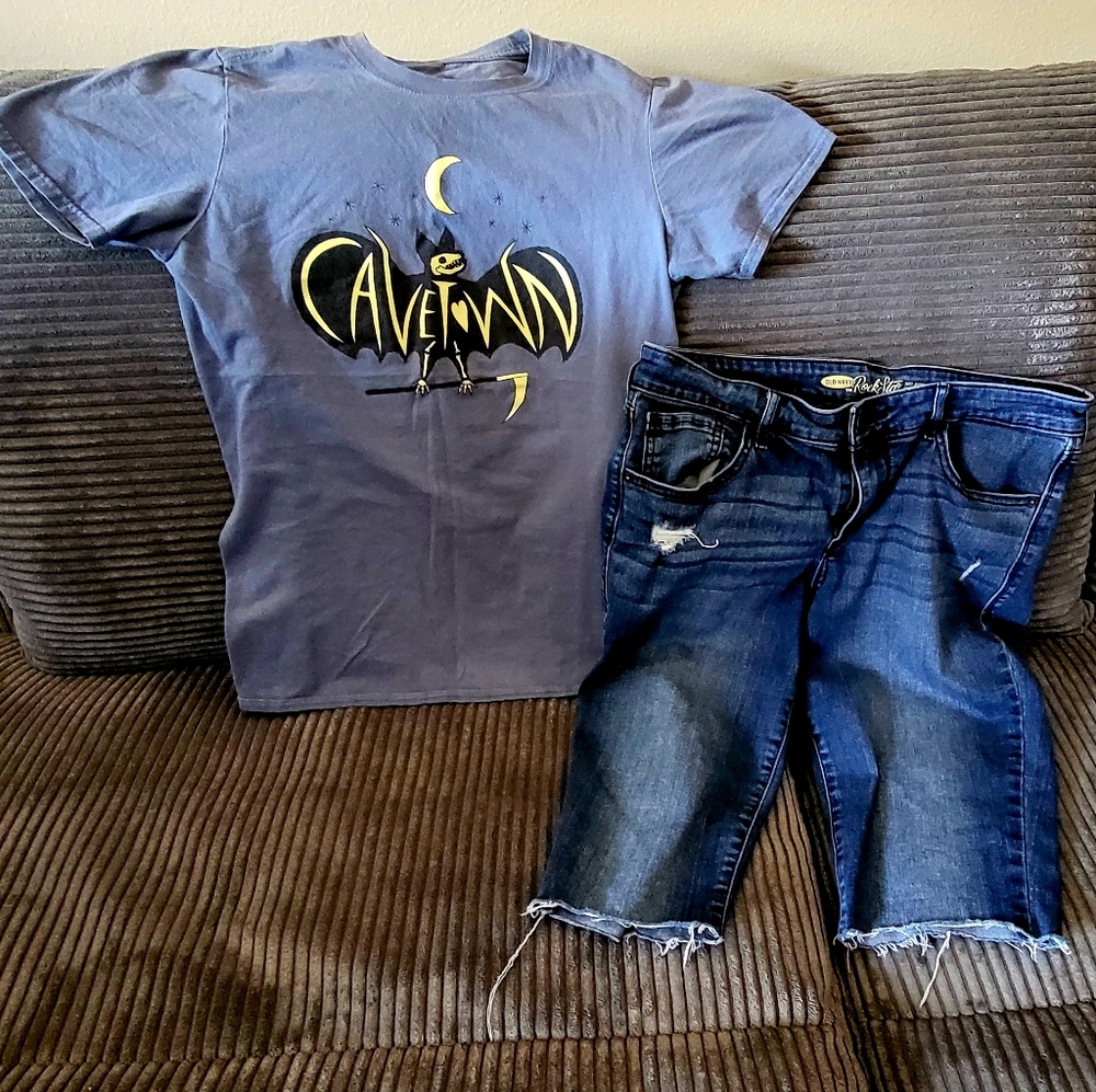 Womans CaveTown Tee and Denim Shorts